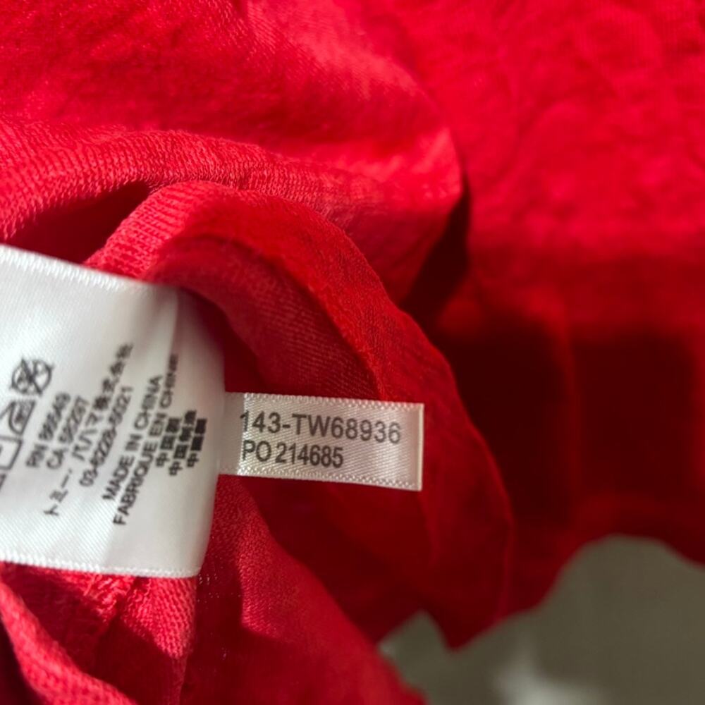 Tommy Bahama Linen Red Embroidered Cross Back Sundress Size XS Sleeveless Resort - Picture 5 of 9
